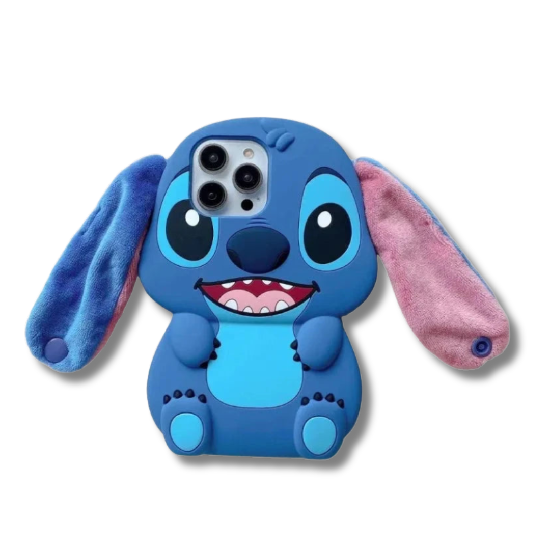 Stitch Floppy Ears iPhone Case – Soft Silicone + Plush Ears