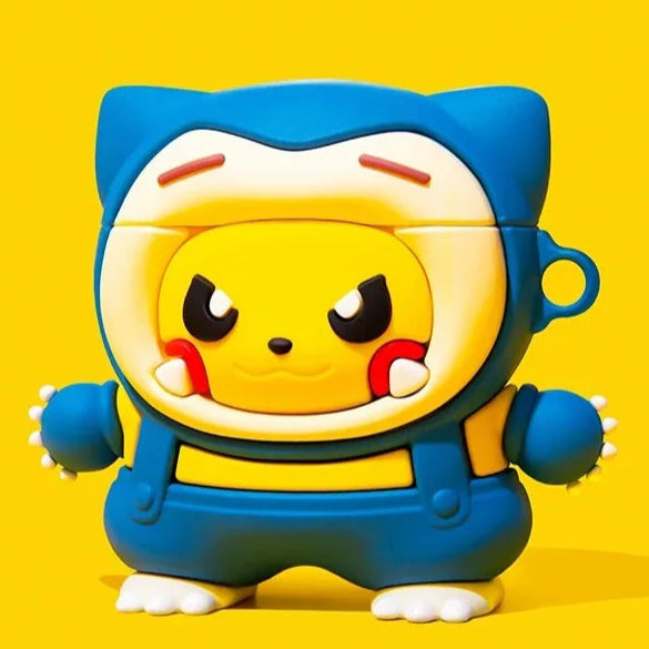 ⚡😴 Pikachu in Snorlax Suit AirPods Case (with Keychain)
