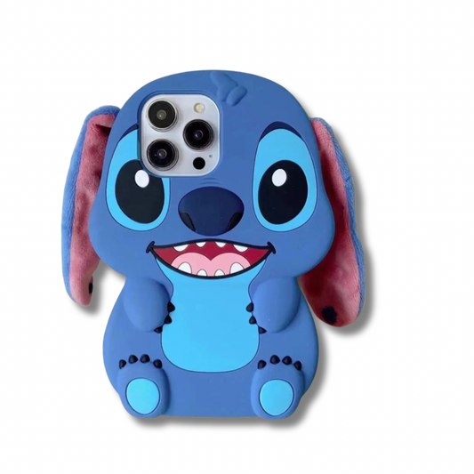 Stitch Floppy Ears iPhone Case – Soft Silicone + Plush Ears