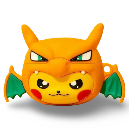 ⚡🐉 Pikachu in Charizard Suit AirPods Case (with Keychain)