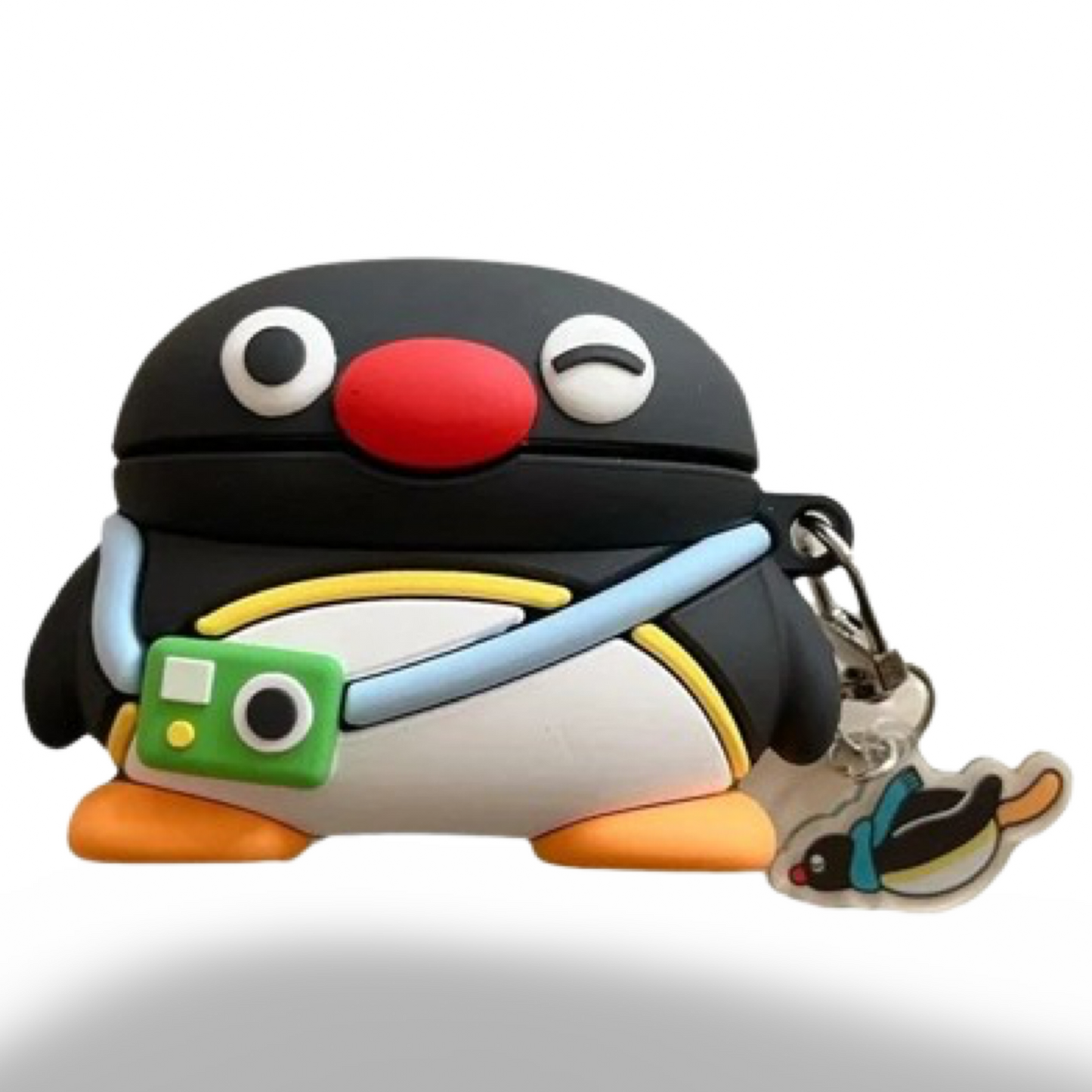 🐧 Cartoon Penguin AirPods Case – Camera Crew Cutie