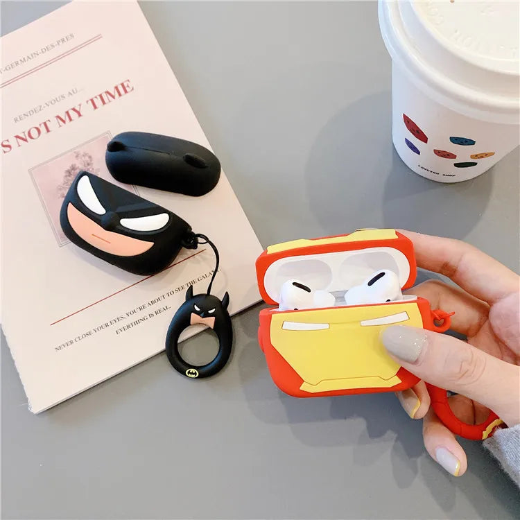 Batman For Airpods Pro 2 Case,3D Cartoon Silicone Shockproof Earphone Cover For Airpods 4 3 2 1 Case Cover Funda Kids Boys