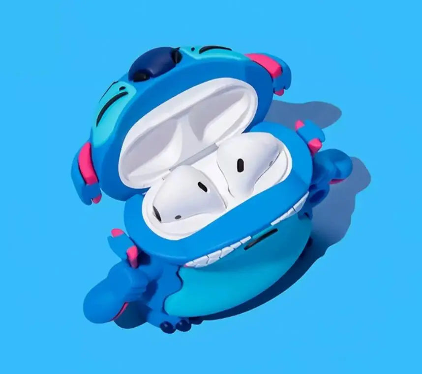 Blue Stitch “Grrr Face” AirPods Case