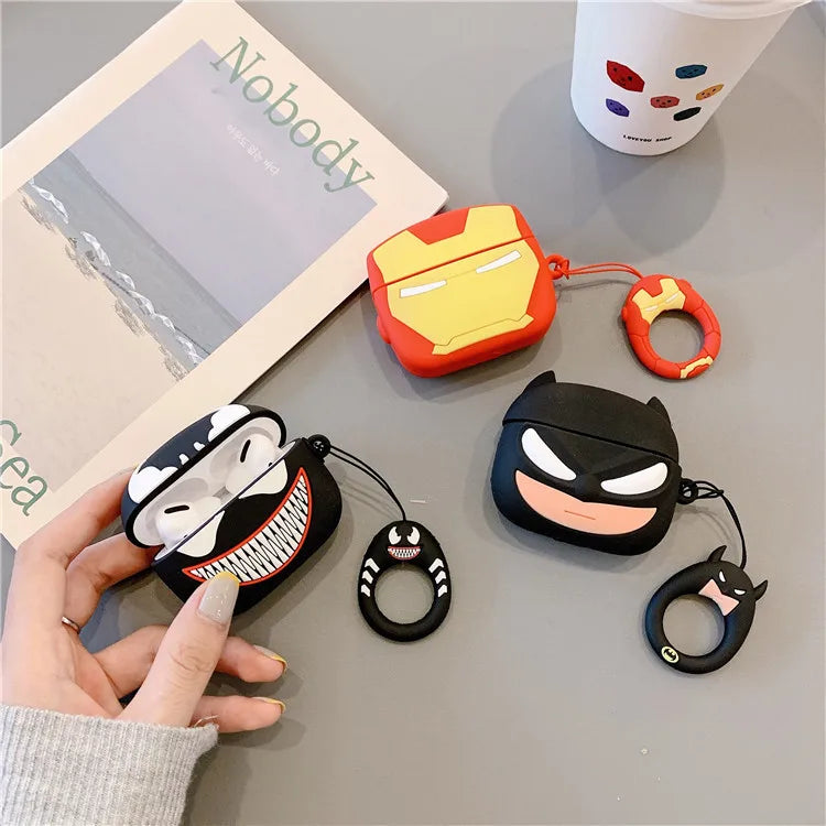 Batman For Airpods Pro 2 Case,3D Cartoon Silicone Shockproof Earphone Cover For Airpods 4 3 2 1 Case Cover Funda Kids Boys