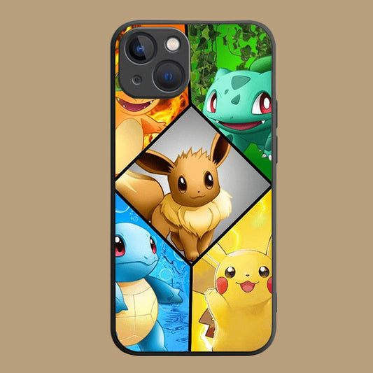 🧩 Pokémon Starter Squad iPhone Case – Kanto Legends