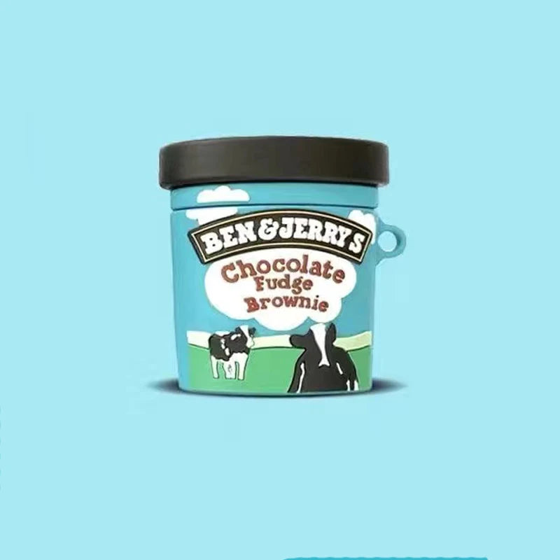🍫 Ben & Jerry’s AirPods Case – Chocolate Fudge Brownie Bliss!